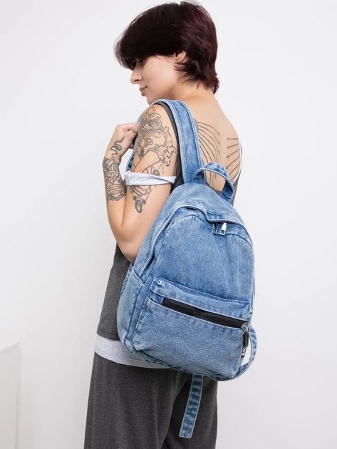 Джинсовий рюкзак Denim Style Світло-синій (арт. 8201) - зображення 6
