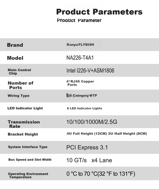 Сетевая карта FLYBISH NA226-T4A2 PCI Express / 2.5 Гбит/с Ethernet - изображение 6
