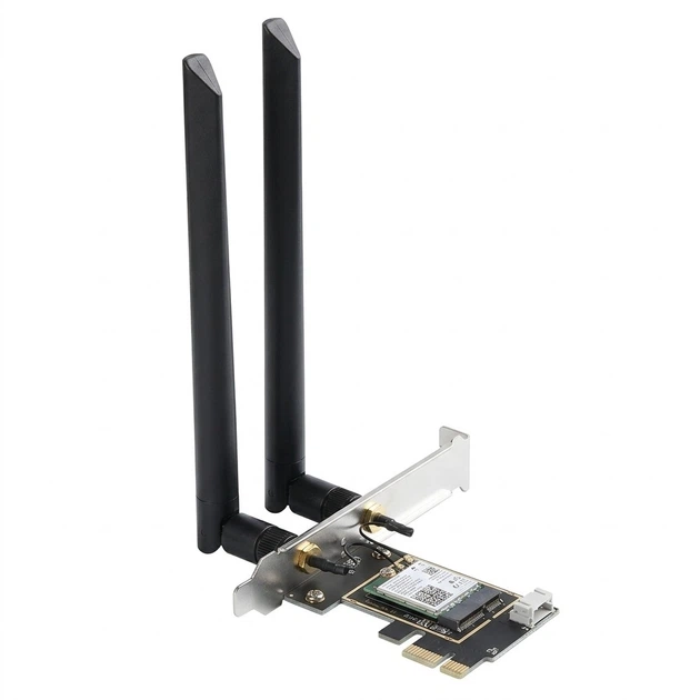 Wi-Fi/Bluetooth адаптер MOGE AX210 WiFi6 / AX5374 / Bluetooth 5.3 / Три диапазона / PCI Express - Фото 1 Wi-Fi/Bluetooth адаптер MOGE AX210 WiFi6 / AX5374 / Bluetooth 5.3 / Три диапазона / PCI Express - изображение 1