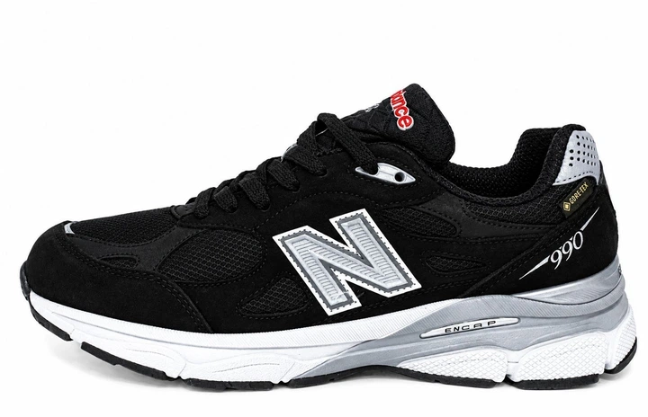 Чоловічі термо кросівки NB 990 USA Gore-Tex чорний з сірим та білим 43 - Фото 1 Чоловічі термо кросівки NB 990 USA Gore-Tex чорний з сірим та білим 43 - изображение 1