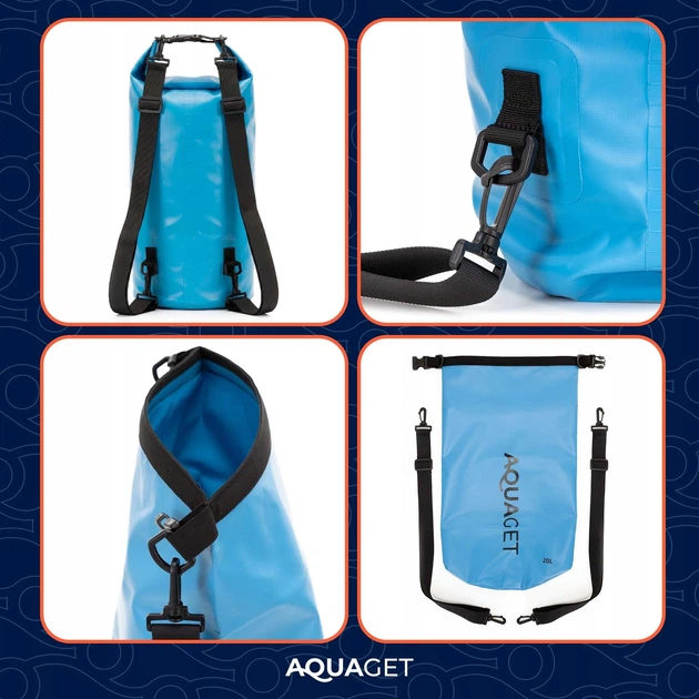 Гермомешок Aquaget 20 л водозащитный AQ0023 Sky Blue - изображение 7