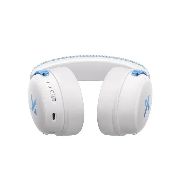 Бездротові ігрові навушники Mchose V9 Pro / Bluetooth / Об'ємний звук 7.1 / 2.4G / White-Blue - Фото 2 Бездротові ігрові навушники Mchose V9 Pro / Bluetooth / Об'ємний звук 7.1 / 2.4G / White-Blue - изображение 2