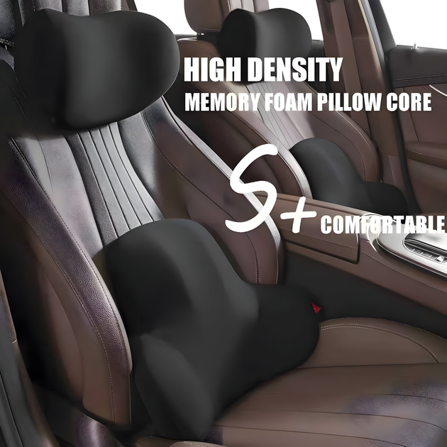 Ортопедическая подушка для поясницы Memory Foam для авто и офисного кресла чёрная - изображение 6