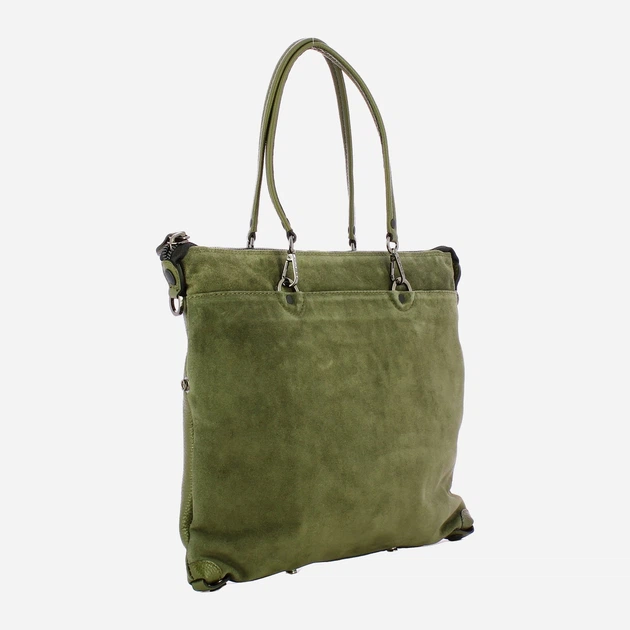Damska torebka typu crossbody z naturalnego zamszu duża Gabs G3Plus G000033T2X3214 C2533 Zielona (800070361224) - obraz 3