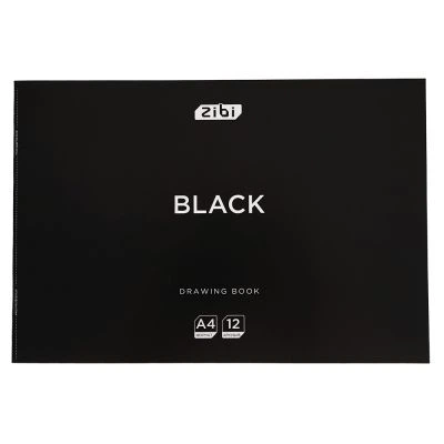 Альбом для рисования ZiBi А4 BLACK, 12 листов на скобе (ZB.1421-01) - Фото 1 Альбом для рисования ZiBi А4 BLACK, 12 листов на скобе (ZB.1421-01) - изображение 1