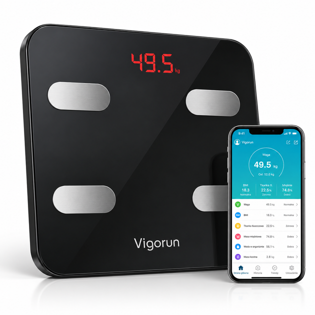Напольные весы Vigorun Digital Body Scale до 180 кг с Bluetooth Умные весы с приложением для смартфона Умные электронные весы для анализа состава тела - изображение 6