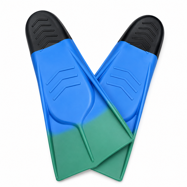 Короткие ласты для бассейна Conquest AquaSprint L (41-43) сине-зеленые BF10 - изображение 3
