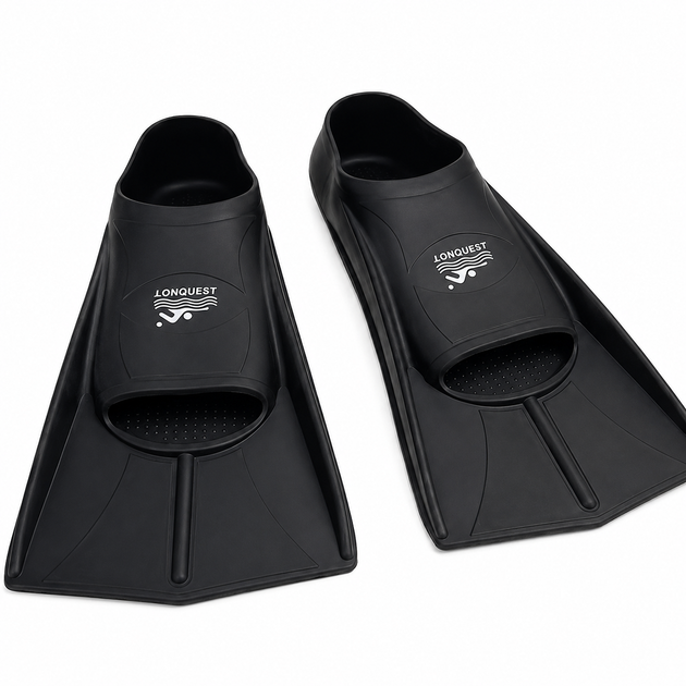 Короткие ласты для бассейна Conquest AquaSprint L (41-43) чорні BF10/B - изображение 2
