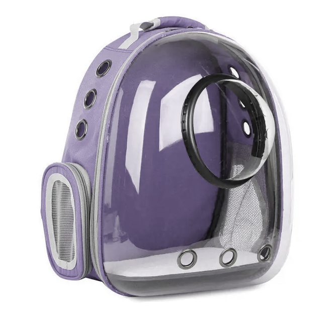 Рюкзак для переноски животных с иллюминатором CosmoPet CP-101 для кошек и собак Clear Purple - изображение 2