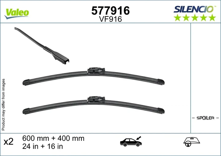 Щітка двірника Valeo 577916 288908484R, 288908753R, 288909527R - Фото 1 Щітка двірника Valeo 577916 288908484R, 288908753R, 288909527R - зображення 1