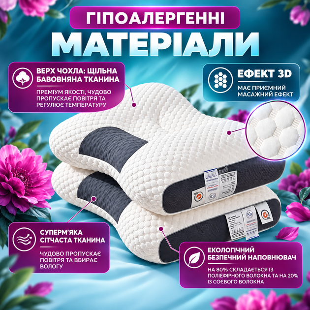 Ортопедична подушка для сну HoneyСomb - Фото 3 Ортопедична подушка для сну HoneyСomb - зображення 3