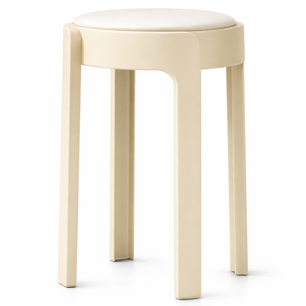Табурет пластиковый для дома с удобным мягким сиденьем NA78 Cream-white - Фото 9 Табурет пластиковый для дома с удобным мягким сиденьем NA78 Cream-white - изображение 9