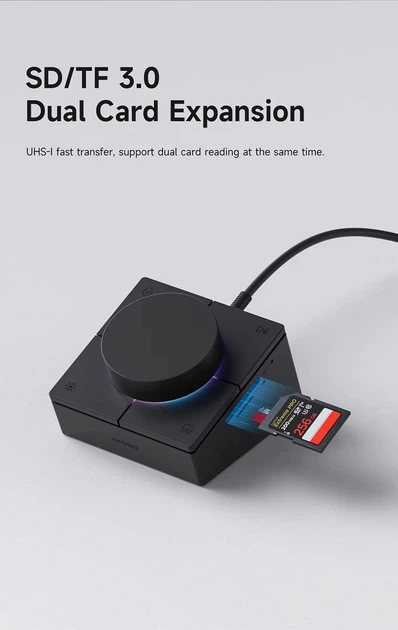 Док-станція Hagibis Black-1102A USB-C з регулятором гучності RGB RJ45 - Фото 7 Док-станція Hagibis Black-1102A USB-C з регулятором гучності RGB RJ45 - зображення 7
