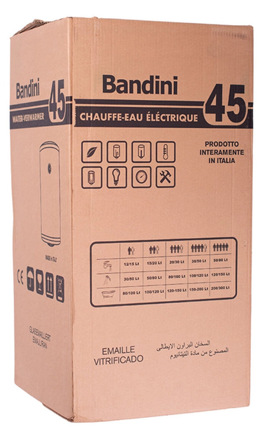 Электрический водонагреватель Bandini Water Heaters SE 45 SLIM, мокрый тэн - Фото 7 Электрический водонагреватель Bandini Water Heaters SE 45 SLIM, мокрый тэн - изображение 7