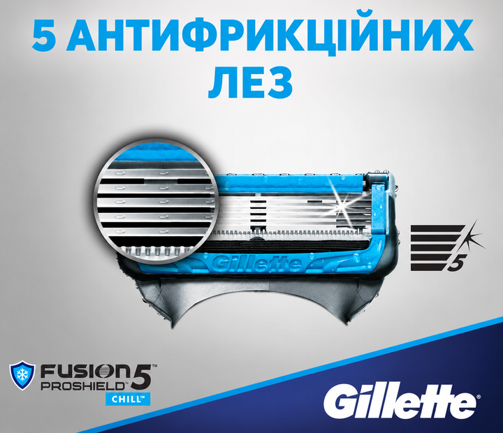 Картридж Gillette "Fusion" PROSHIELD CHILL (4) - Фото 2 Картридж Gillette "Fusion" PROSHIELD CHILL (4) - изображение 2