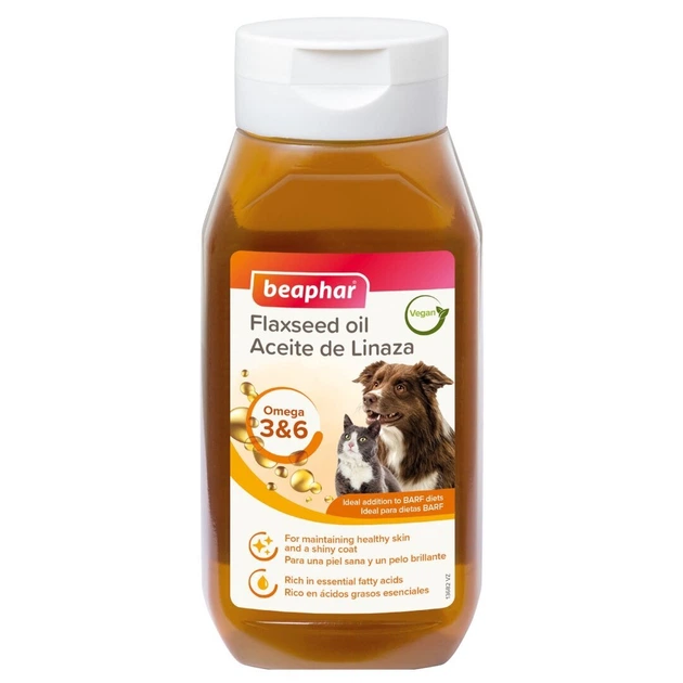 Льняное масло для кошек и собак Beaphar Flaxseed Oil, 430 мл (BAR13682) - Фото 1 Льняное масло для кошек и собак Beaphar Flaxseed Oil, 430 мл (BAR13682) - изображение 1