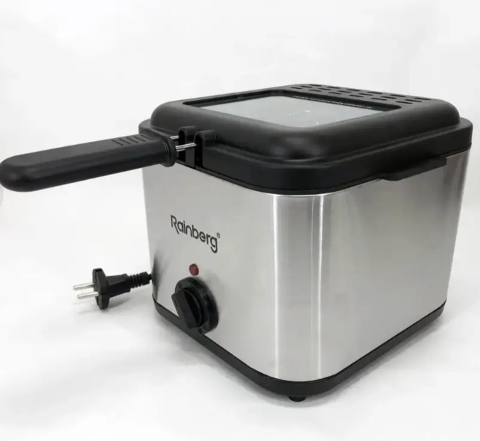 Фритюрница Rainberg RB-2219 3200 Вт 3 л со съемной чашей Антипригарное покрытие Регулировка 150–190 °C Фильтр смотровое окно для картофеля фри - изображение 5