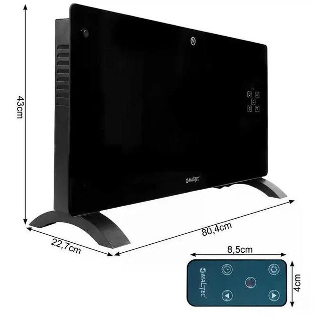 Конвекторний обігрівач скляний Maltec CH7000DWB Wi-Fi Smart чорний - изображение 2