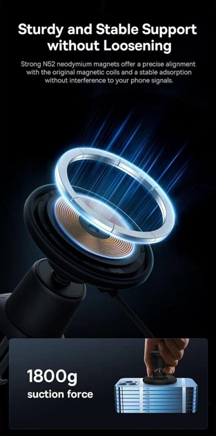 Автомобильный держатель с беспроводной зарядкой Baseus CW01 15W Black (C40141001111-00) - Фото 7 Автомобильный держатель с беспроводной зарядкой Baseus CW01 15W Black (C40141001111-00) - изображение 7