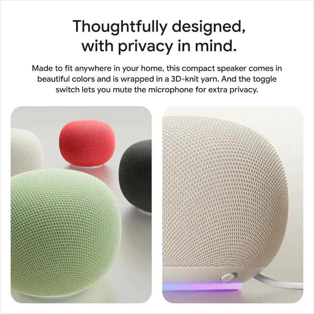 Умная колонка Google Home Speaker Hazel (GA10554) - Фото 9 Умная колонка Google Home Speaker Hazel (GA10554) - изображение 9