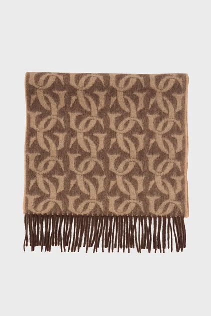 Чоловічий коричневий вовняний шарф з візерунком G MONOGRAM WOVEN SCARF Gant OS 9920247 - изображение 2