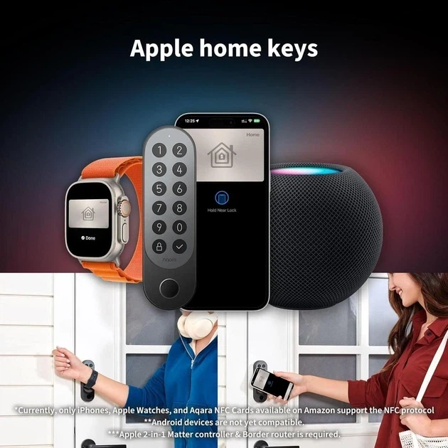 Умный замок Aqara Smart Lock U200 Kit с беспроводной клавиатурой, сканером отпечатков пальцев - изображение 6