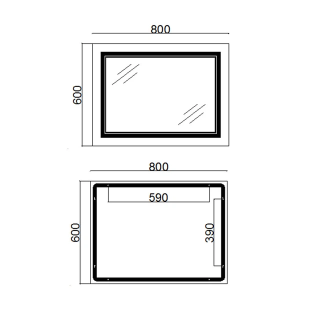 Дзеркало прямокутне 60х80 QTAP CARDINAL REVERSE QT0478C6080 - зображення 2