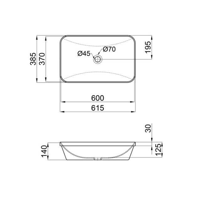 Прямоугольная врезная раковина QTAP SCORPIO QT1411K491WN - изображение 2