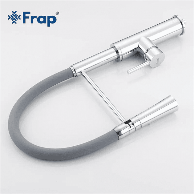 Смеситель для кухни Frap F4452-6 с гибким изливом, 2 режима, серый/хром - Фото 4 Смеситель для кухни Frap F4452-6 с гибким изливом, 2 режима, серый/хром - зображення 4