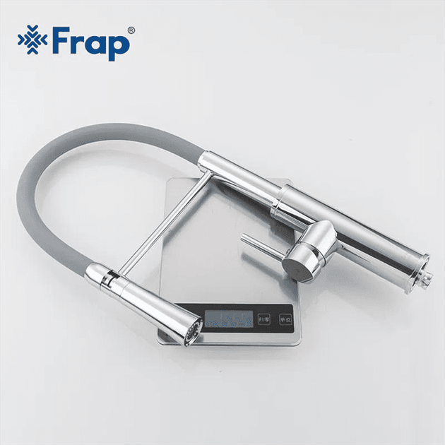 Смеситель для кухни Frap F4452-6 с гибким изливом, 2 режима, серый/хром - Фото 6 Смеситель для кухни Frap F4452-6 с гибким изливом, 2 режима, серый/хром - зображення 6
