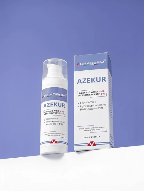 Крем для комплексного контролю акне та підтримки ремісії Braderm Azekur Cream (Азекур крем) 30 ml 00-0093903 - Фото 2 Крем для комплексного контролю акне та підтримки ремісії Braderm Azekur Cream (Азекур крем) 30 ml 00-0093903 - зображення 2