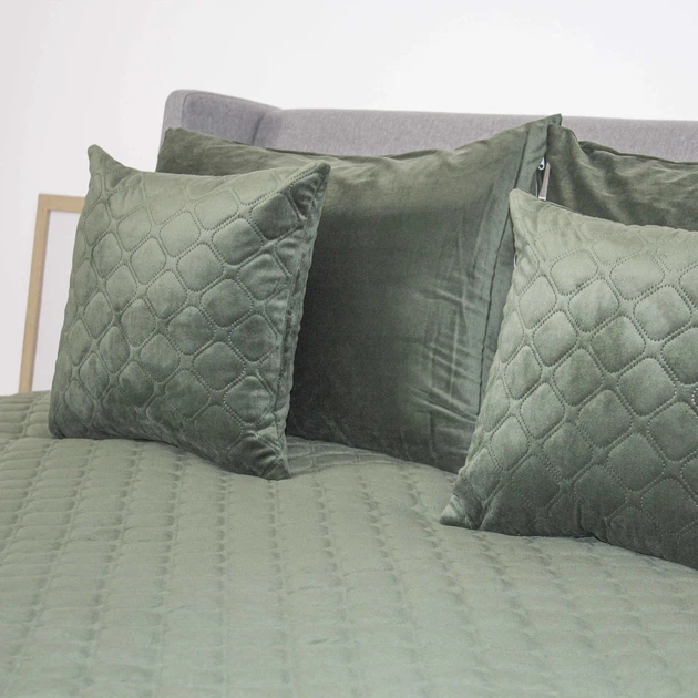 Покрывало ТЕП "VELOUR" Chive/Ромб круглый, 150x210 - изображение 5