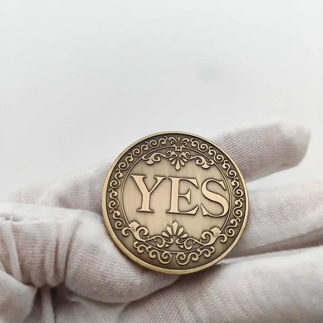 Сувенирная монета принятия решений YES/NO 4 см 3703 (золото антик) OP1-3716 - изображение 2