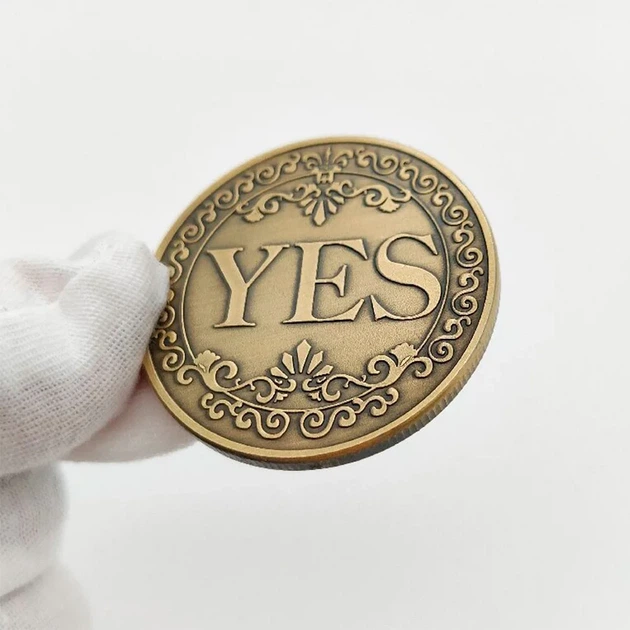 Сувенирная монета принятия решений YES/NO 4 см 3703 (золото антик) OP1-3716 - изображение 3