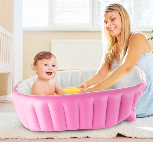 Детская Надувная ванночка с насосом Intime Baby Bath Tub Розовый - изображение 2