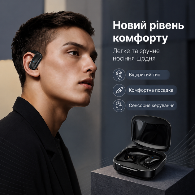 Беспроводные наушники с функцией перевода, ENC-шумознижением, сенсорным управлением и зарядным кейсом - изображение 3