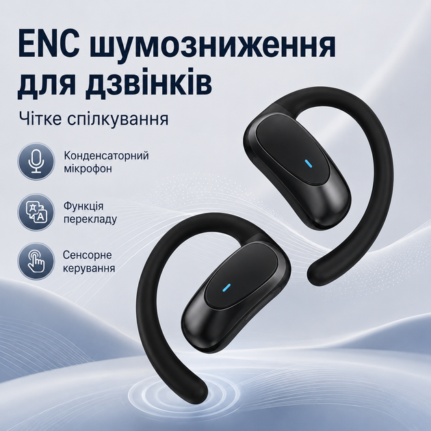 Беспроводные наушники с функцией перевода, ENC-шумознижением, сенсорным управлением и зарядным кейсом - изображение 8