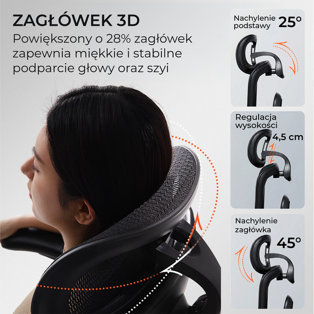 Fotel biurowy ergonomiczny Sihoo DORO C300 LITE V2 Czarny (4820216980103) - Zdjęcie 13 Fotel biurowy ergonomiczny Sihoo DORO C300 LITE V2 Czarny (4820216980103) - obraz 13