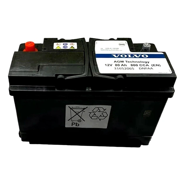 Аккумулятор VOLVO AGM-VRLA 12V 80Ah 800A R+ (31652065) - Фото 1 Аккумулятор VOLVO AGM-VRLA 12V 80Ah 800A R+ (31652065) - изображение 1