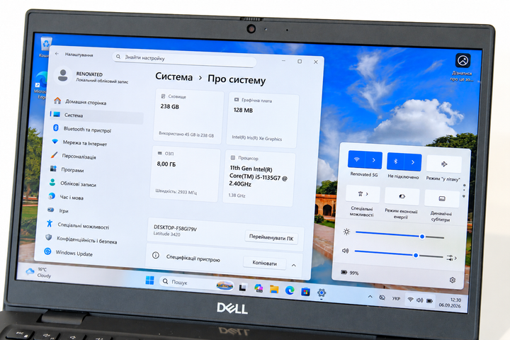 Ноутбук Dell Latitude 3420 Core i5-1135G7 16GB DDR4 SSD 256GB 14" FHD Windows Чорний Б/У - изображение 3