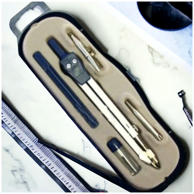 Канцелярский набор для черчения металлический циркуль 13 см рейсфедер держатель грифель иголка синий SQ-28015 - Фото 4 Канцелярский набор для черчения металлический циркуль 13 см рейсфедер держатель грифель иголка синий SQ-28015 - изображение 4