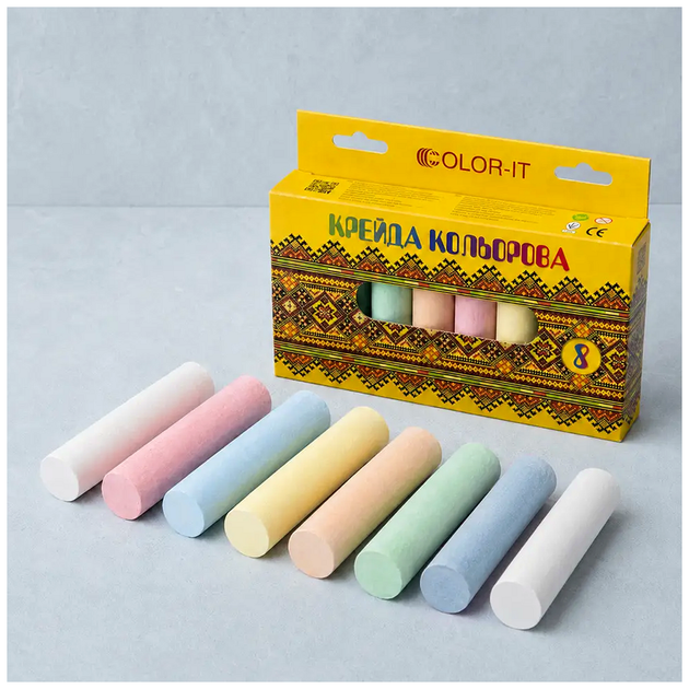 Мел для рисования 8 цветов круглый для асфальта и доски JAMBO C SQ-29771 - Фото 9 Мел для рисования 8 цветов круглый для асфальта и доски JAMBO C SQ-29771 - изображение 9