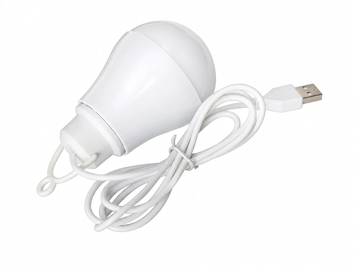 Портативная светодиодная USB лампочка от повербанка светильник USB LED Лампа 5 Ватт с кабелем 0.9 м Белый - Фото 1 Портативная светодиодная USB лампочка от повербанка светильник USB LED Лампа 5 Ватт с кабелем 0.9 м Белый - изображение 1