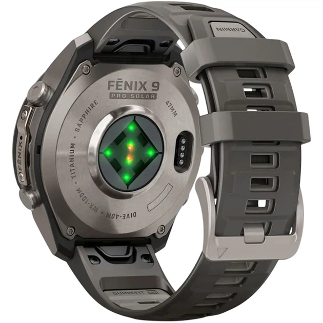 Garmin Fenix 9 Pro Solar 47mm Titanium with Pebble Gray/Silver Gray Silicone Band (010-04338-05/06) [177382] - зображення 3