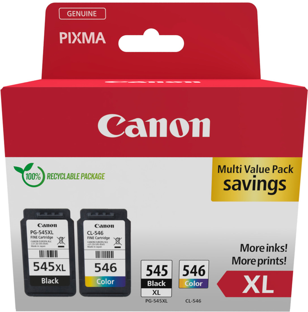Zestaw wkładów atramentowych Canon PG-545XL + CL-546XL Photo Value Pack czarny/kolorowy (8286B012) - Zdjęcie 1 Zestaw wkładów atramentowych Canon PG-545XL + CL-546XL Photo Value Pack czarny/kolorowy (8286B012) - obraz 1
