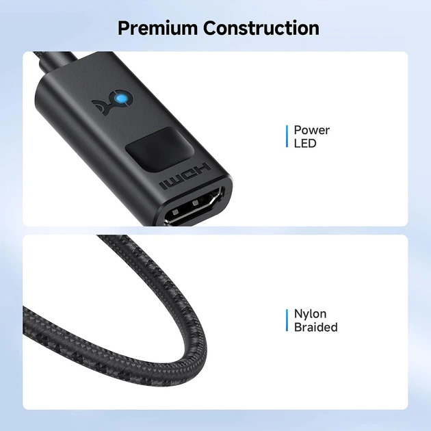 Адаптер Cable Matters DisplayPort to HDMI, 8K@60Hz, 4K@240Hz 0.1м black - Фото 7 Адаптер Cable Matters DisplayPort to HDMI, 8K@60Hz, 4K@240Hz 0.1м black - изображение 7