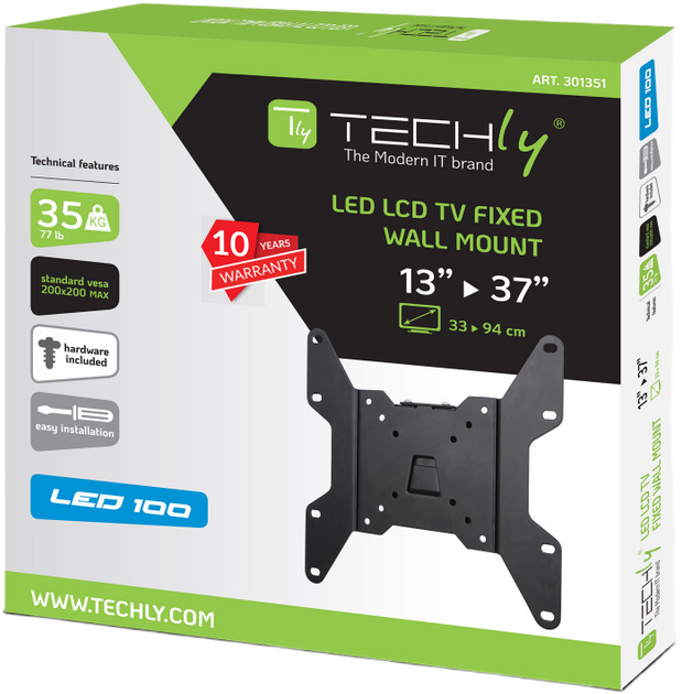 Uchwyt ścienny TECHly ICA-LCD 114 Black (8057685301351) - Zdjęcie 2 Uchwyt ścienny TECHly ICA-LCD 114 Black (8057685301351) - obraz 2