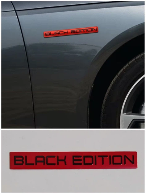 Металлическая 3D наклейка шильдик "RED-BLACK" 10.6х1.1 см — алюминиевая эмблема на авто, салон, багажник, мотоцикл, скутер и велосипед (Черно-красный), 1 шт - изображение 7