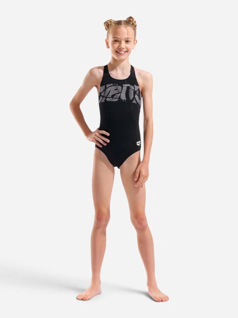 Детский слитный купальник для бассейна для девочки Arena Graphic Swimsuit V Back 006680-501 128 см Черный/Белый (3468337736202) - Фото 3 Детский слитный купальник для бассейна для девочки Arena Graphic Swimsuit V Back 006680-501 128 см Черный/Белый (3468337736202) - изображение 3