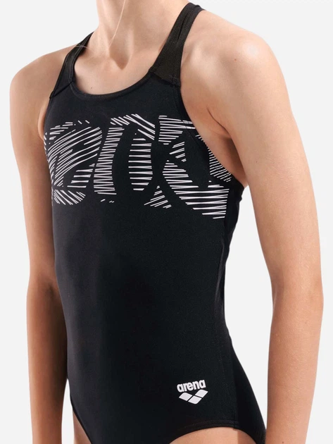 Детский слитный купальник для бассейна для девочки Arena Graphic Swimsuit V Back 006680-501 116 см Черный/Белый (3468337736196) - Фото 4 Детский слитный купальник для бассейна для девочки Arena Graphic Swimsuit V Back 006680-501 116 см Черный/Белый (3468337736196) - изображение 4